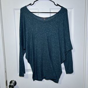 GVft Blouse Women's Large Blue Dolman Sleeve Scoop Neck Tunic Top Stretch